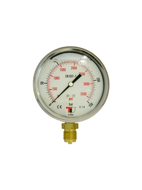 HYDRAULIC PRESSURE GAUGE DN100 0-16 BAR VERTICAL CONNECTION 