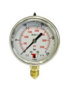 HYDRAULIC PRESSURE GAUGE 0-12 BAR VERTICAL CONNECTION DN63