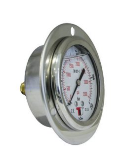 Vertical connection pressure gauges